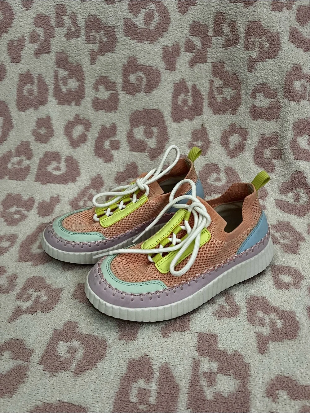 Dolce Vita Peach, Mint & Lavender Kids Lace-Up Sneakers